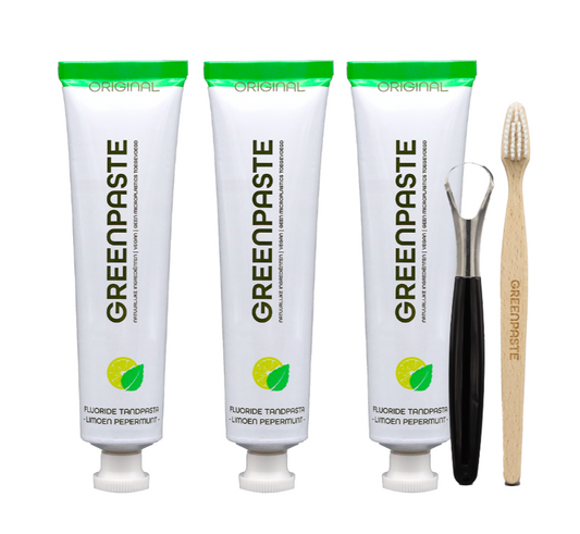 Original Limetten-Pfefferminz-Zungenschaber und Zahnbürste im Paket – €4,- Rabatt auf Ihren Versand