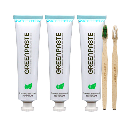 Pfefferminzgeschmack mit salzigem Geschmack und Zahnbürstenpaket – €4,- Rabatt auf Ihren Versand