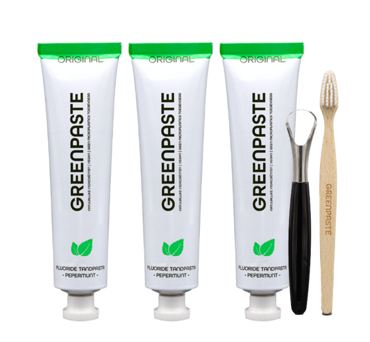 Original Pfefferminz-Zungenschaber und Zahnbürste im Paket – €4,- Rabatt auf Ihren Versand